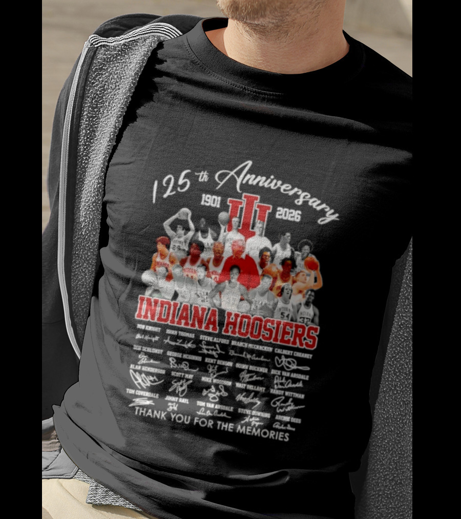 Indiana Hoosiers 125th Anniversary Thank You For The Memories 1898 2023 Signatures T-Shirt