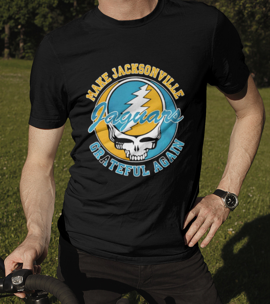 Jacksonville Jaguars Make Jacksonville Grateful Again Skulls And Lightning T-Shirt