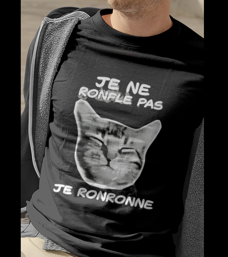 Je Ne Ronfle Pas Je Ronronne Cat T-Shirt