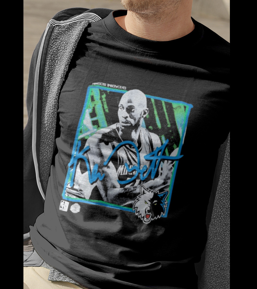 Kevin Garnett Minnesota Timberwolves NBA Basketball Icon Blue Green T-Shirt