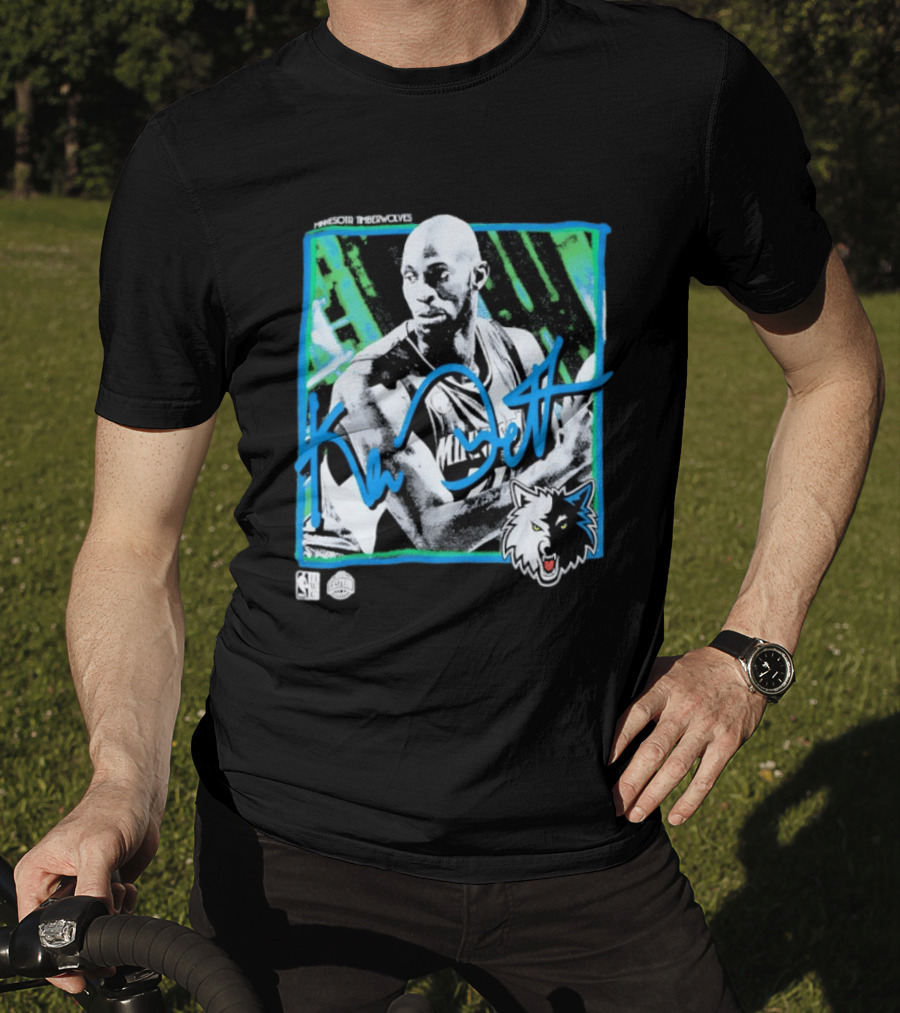 Kevin Garnett Minnesota Timberwolves NBA Basketball Icon Blue Green T-Shirt