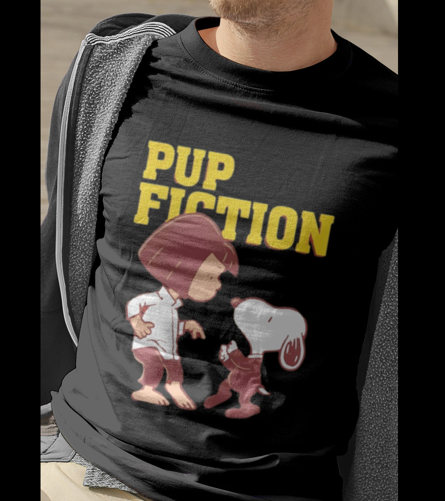 Lucy And Snoopy Pup Fiction Mashup Peanuts Characters T-Shirt