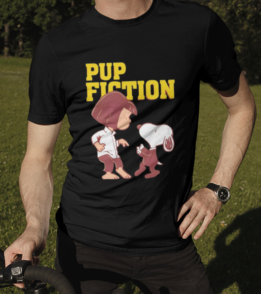 Lucy And Snoopy Pup Fiction Mashup Peanuts Characters T-Shirt