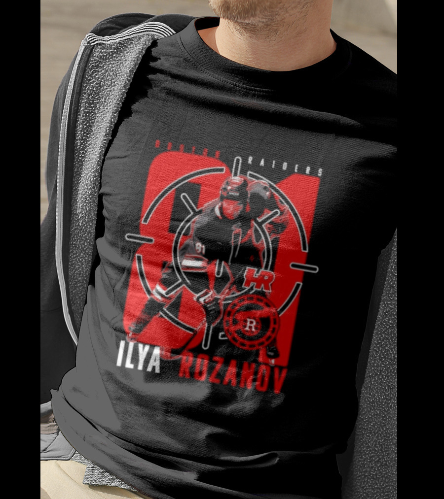 Boston Raiders Player Ilya Rozanov Hockey Target T-Shirt