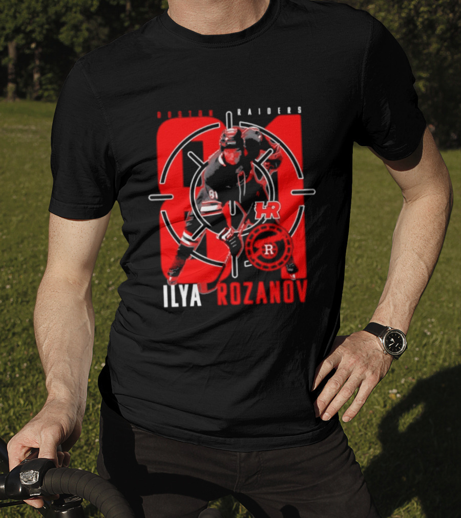 Boston Raiders Player Ilya Rozanov Hockey Target T-Shirt