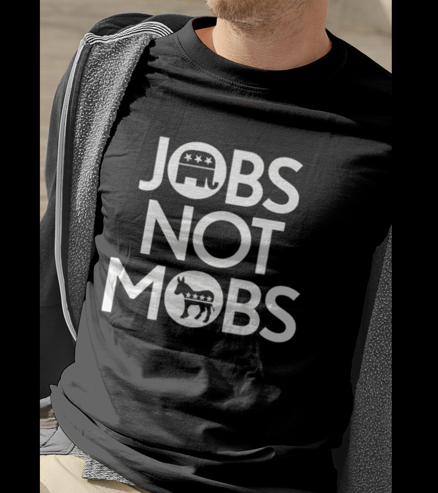 Jobs Not Mobs Elephant Donkey Stars T-Shirt