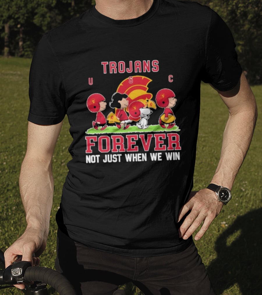 USC Trojans Peanuts Forever Not Just When We Win Charlie Brown Snoopy T-Shirt