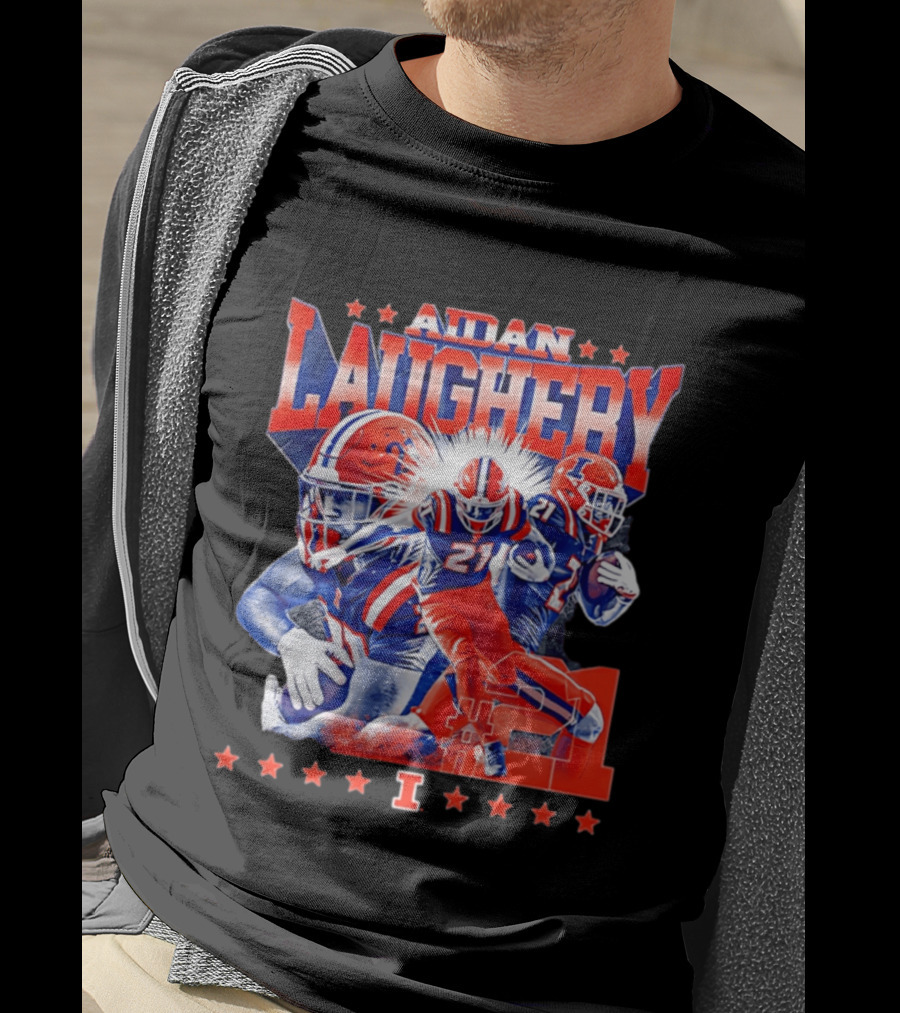 Aidan Laughery Illinois Football NCAA Player 21 Collage T-Shirt