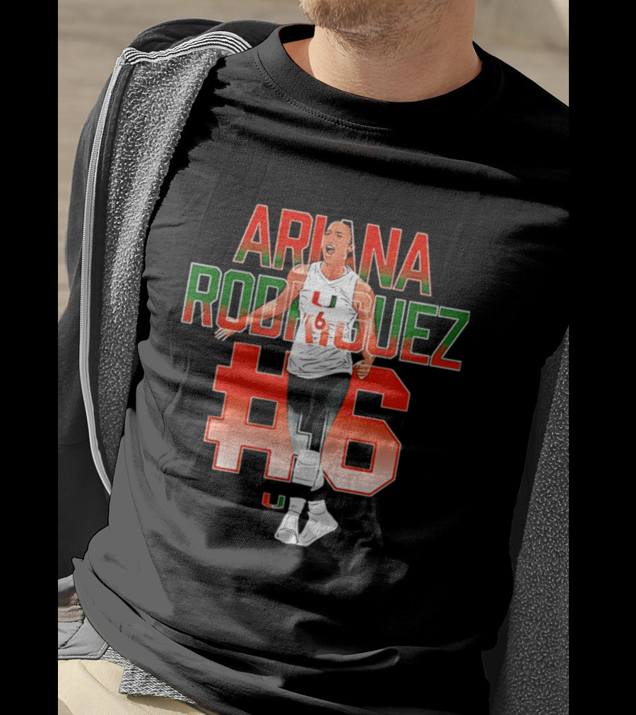 Ariana Rodriguez Miami Volleyball Legends Caricature NCAA #6 T-Shirt