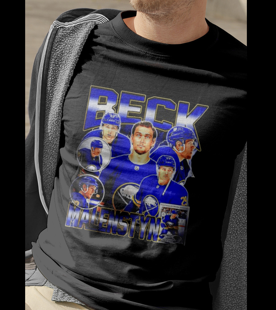 Beck Malenstyn Buffalo Sabres NHL Hockey Player Collage T-Shirt
