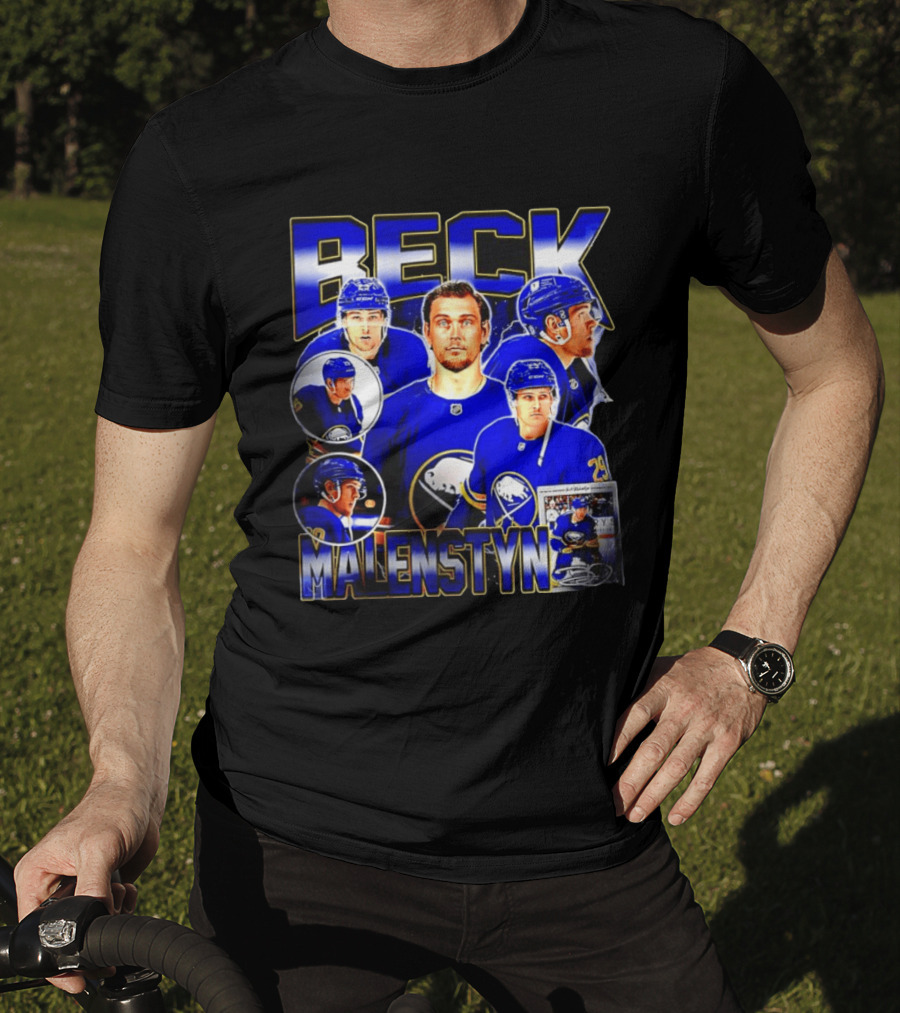 Beck Malenstyn Buffalo Sabres NHL Hockey Player Collage T-Shirt