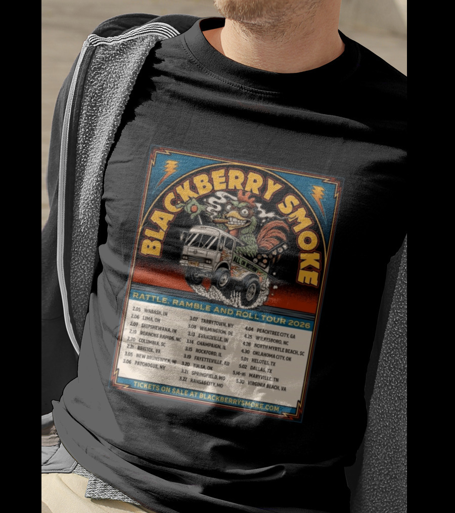 Blackberry Smoke Rattle Ramble And Roll Tour 2026 All Or Nothin Truck Dates T-Shirt