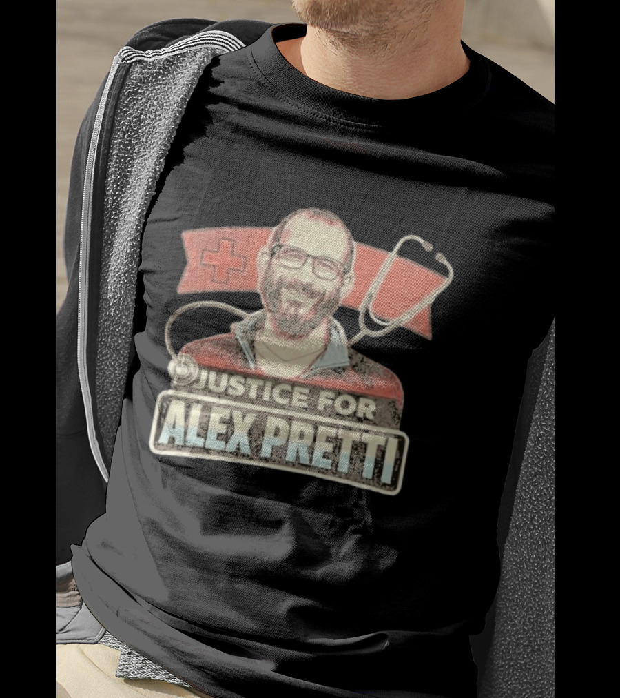 Justice For Alex Pretti Red Cross Stethoscope Tribute 2026 T-Shirt