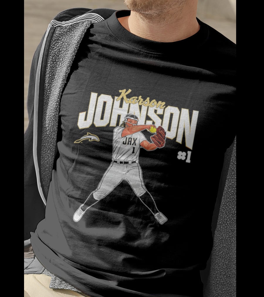Karson Johnson JAX Softball #1 Caricature Legends T-Shirt