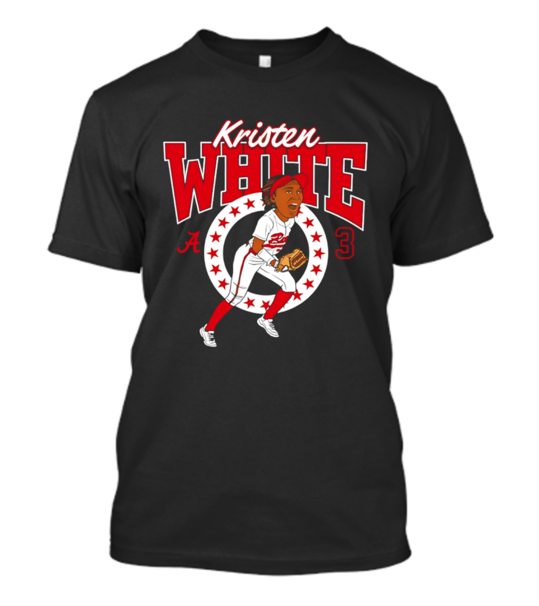 Kristen White Alabama Softball Legends Number 3 Player Collage T-Shirt