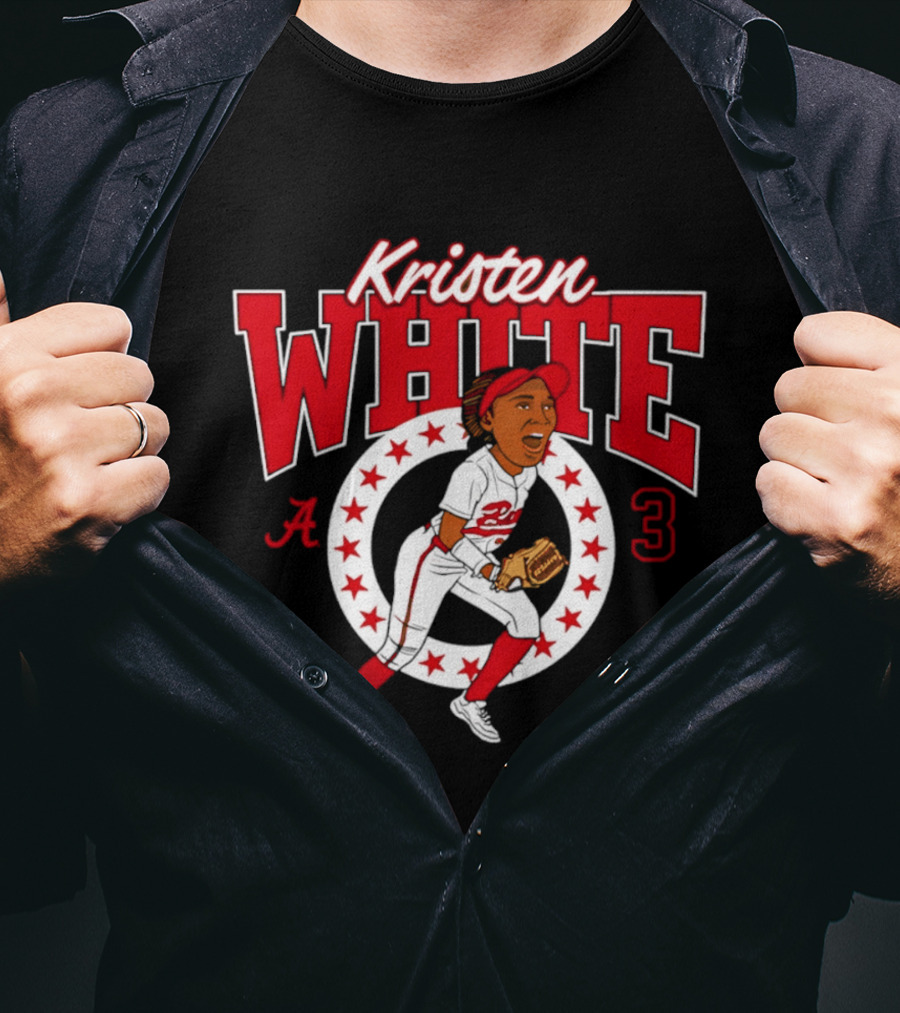 Kristen White Alabama Softball Legends Number 3 Player Collage T-Shirt
