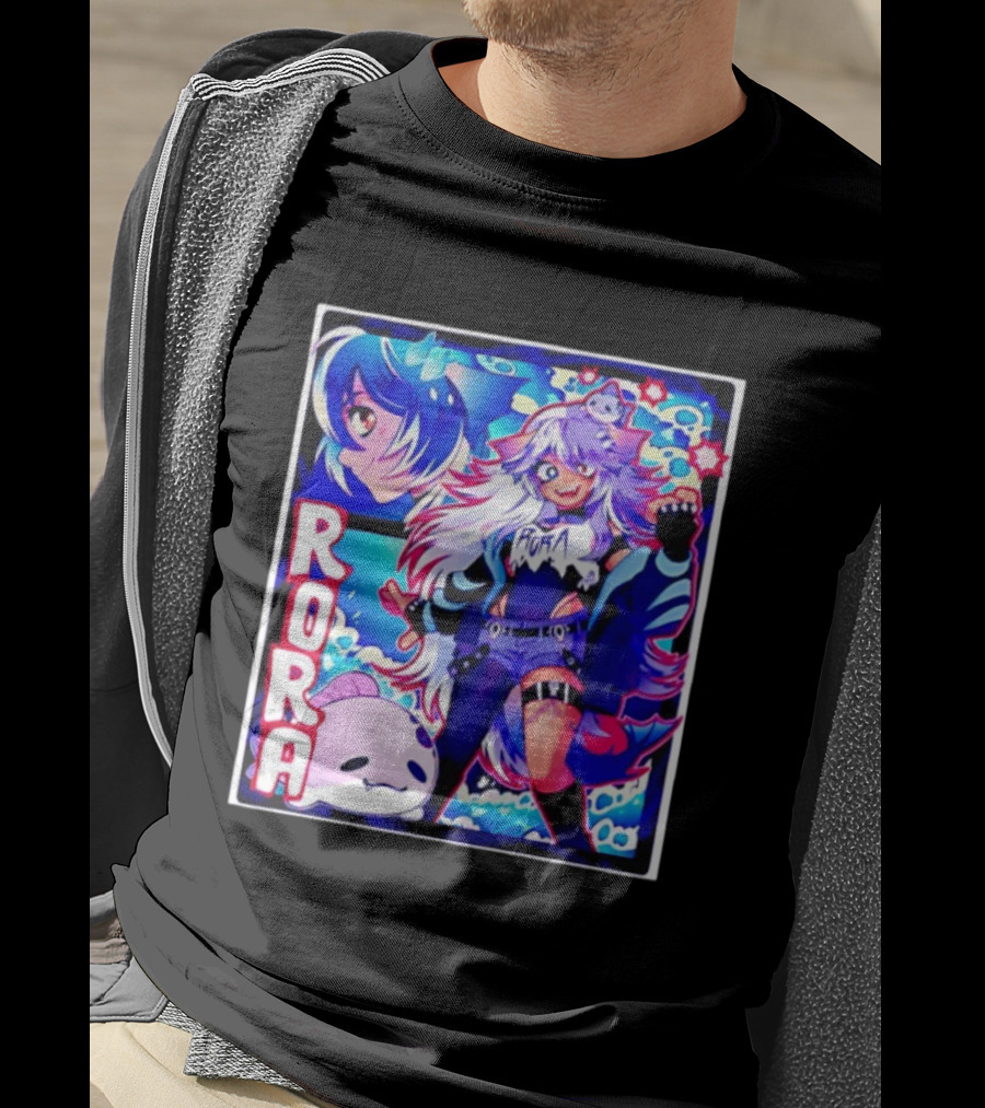 Rora Anime Character Vibrant Art With Cute Fantasy Elements And Pink Creature T-Shirt