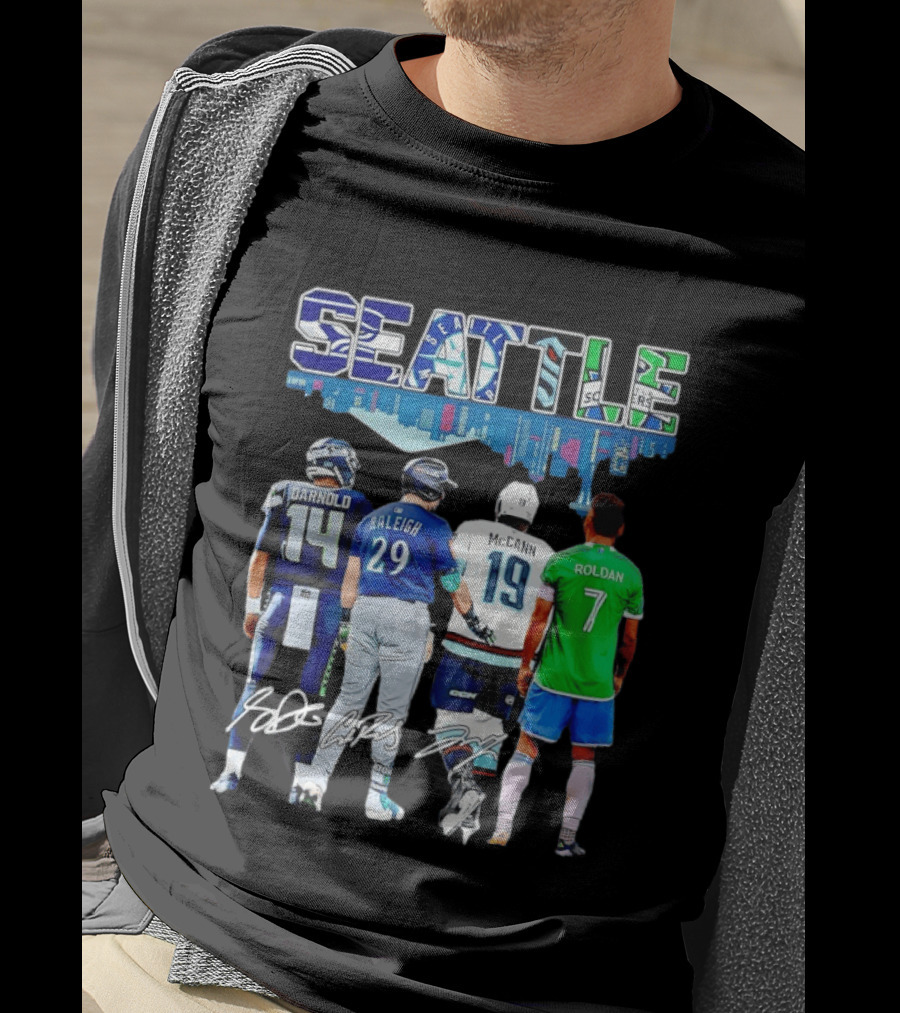 Seattle Sam Darnold Cal Raleigh Jared McCann Cristian Roldan Skyline T-Shirt
