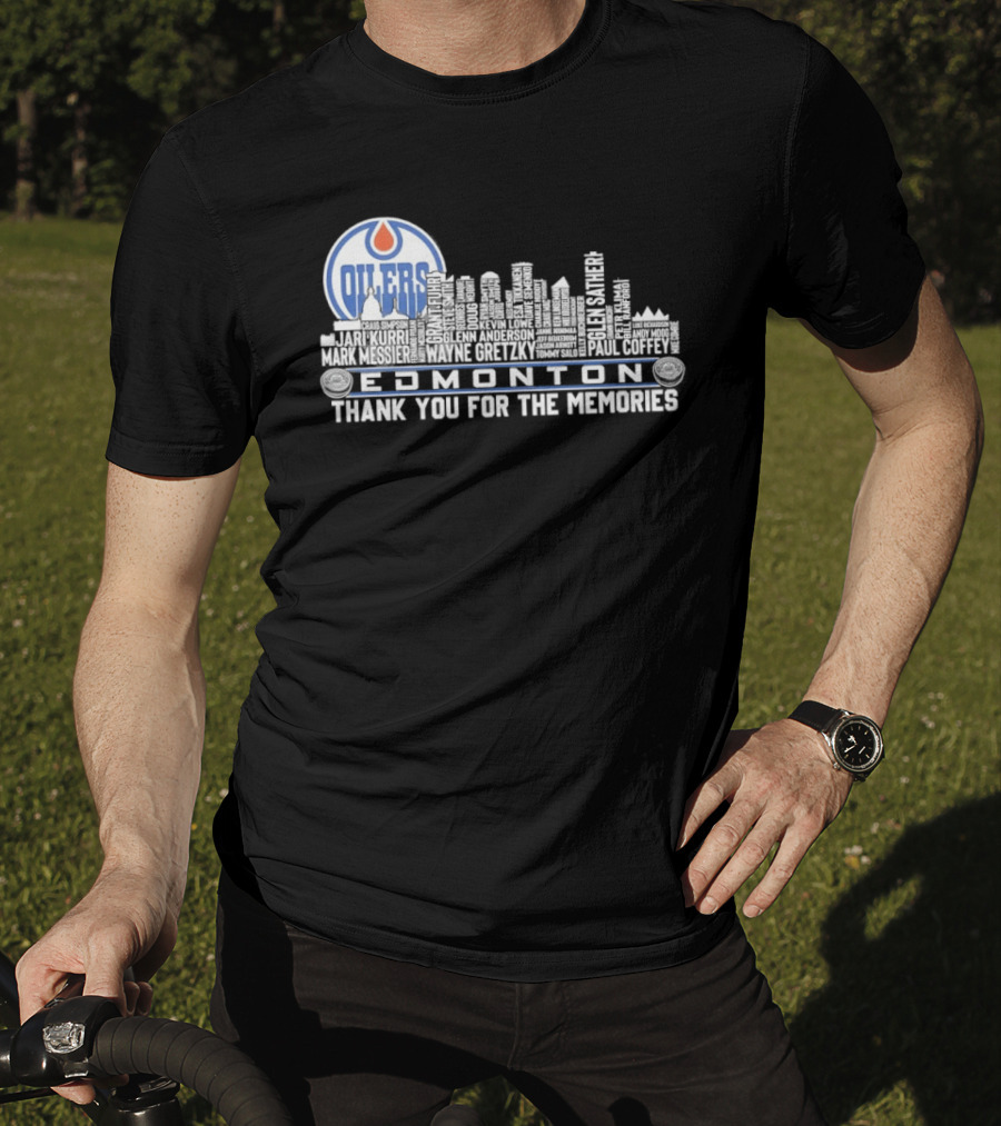 Edmonton Oilers Players City Skyline Thank You For The Memories T-Shirt
