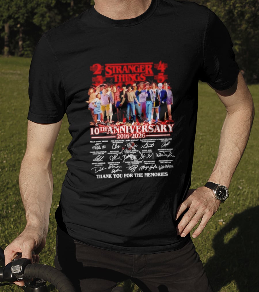 Stranger Things 10th Anniversary 2016 2026 Thank You For The Memories T-Shirt