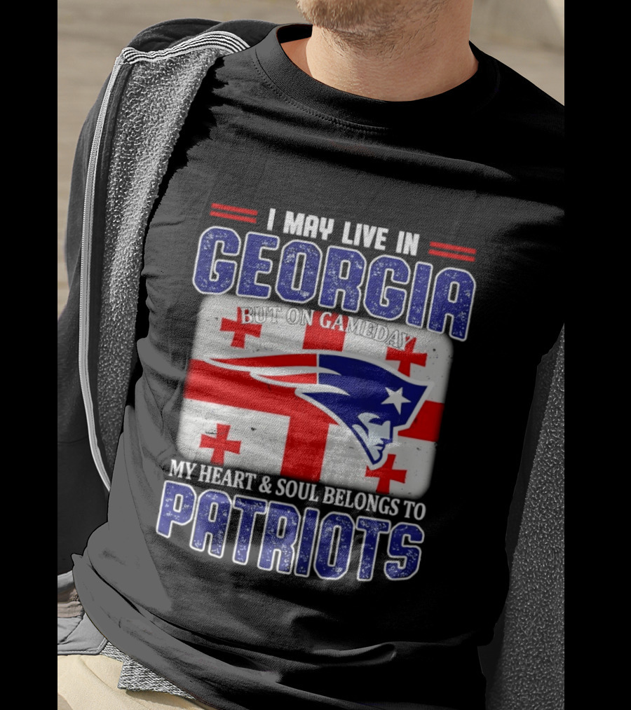 New England Patriots My Heart And Soul Belongs To Patriots In Georgia On Gameday T-Shirt