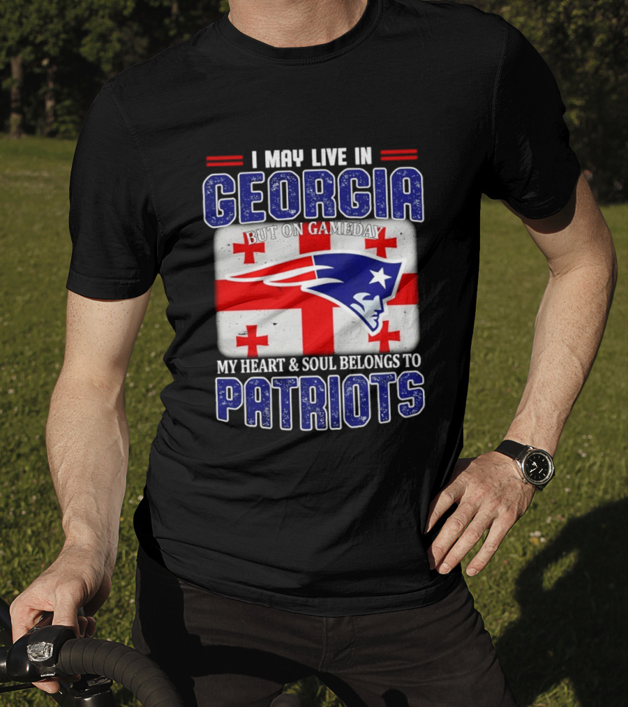 New England Patriots My Heart And Soul Belongs To Patriots In Georgia On Gameday T-Shirt