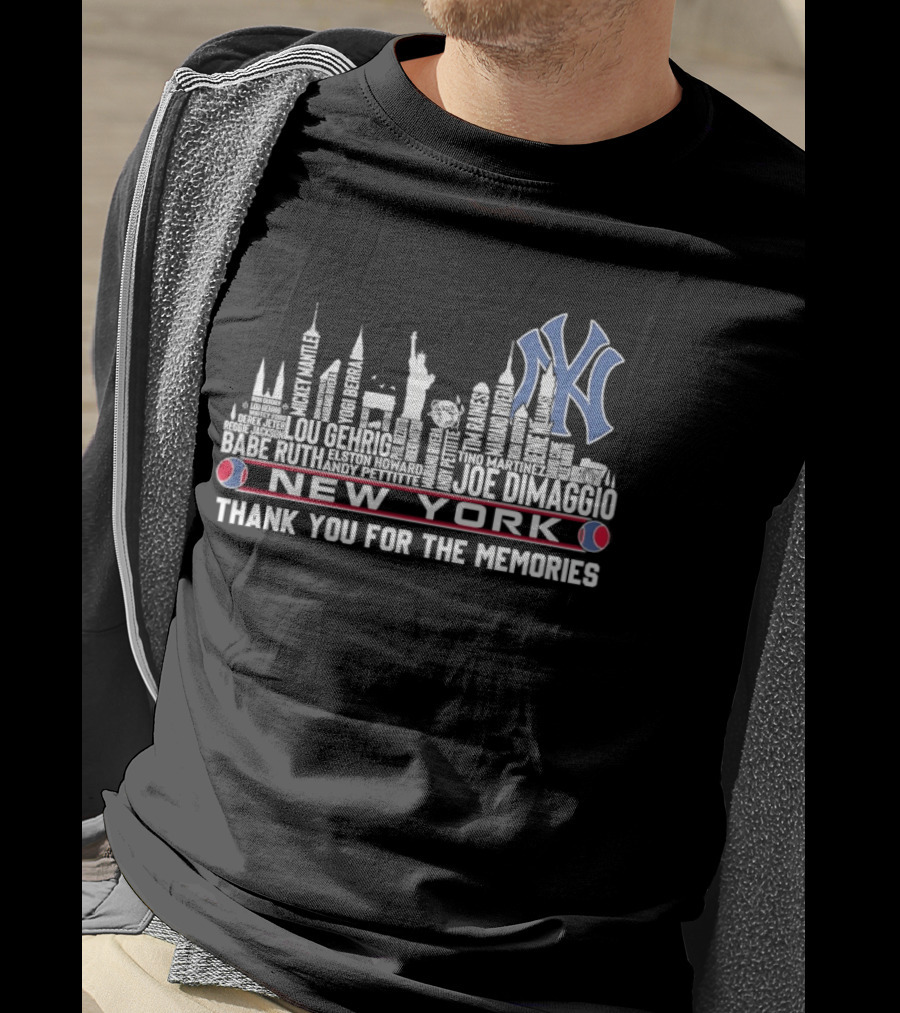 New York Yankees Players Skyline Thank You For The Memories T-Shirt