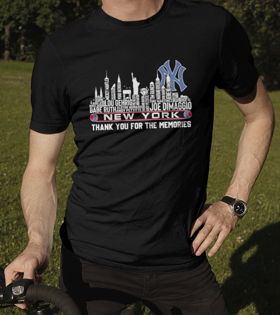 New York Yankees Players Skyline Thank You For The Memories T-Shirt