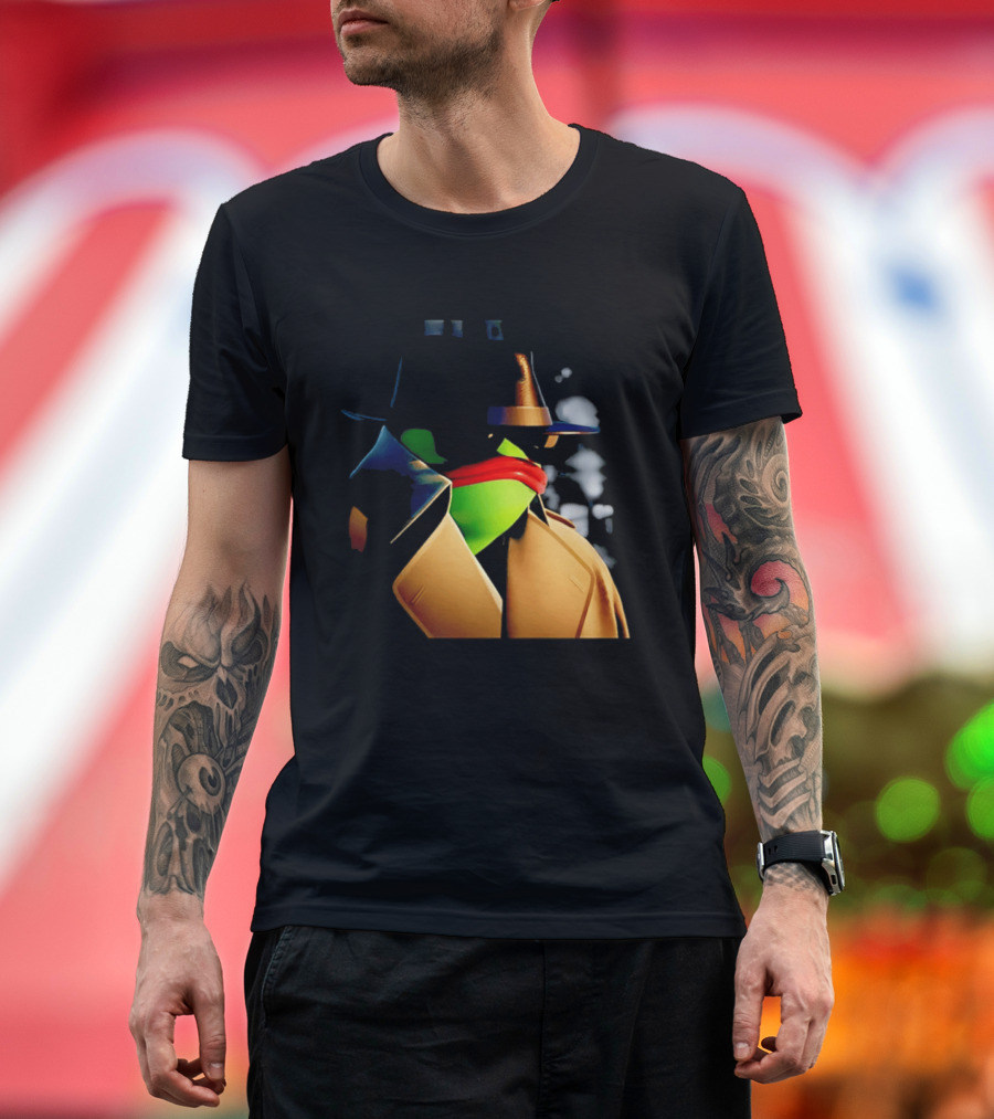 Pepe The Frog Detective Trench Coat Cigarette Doodles T-Shirt