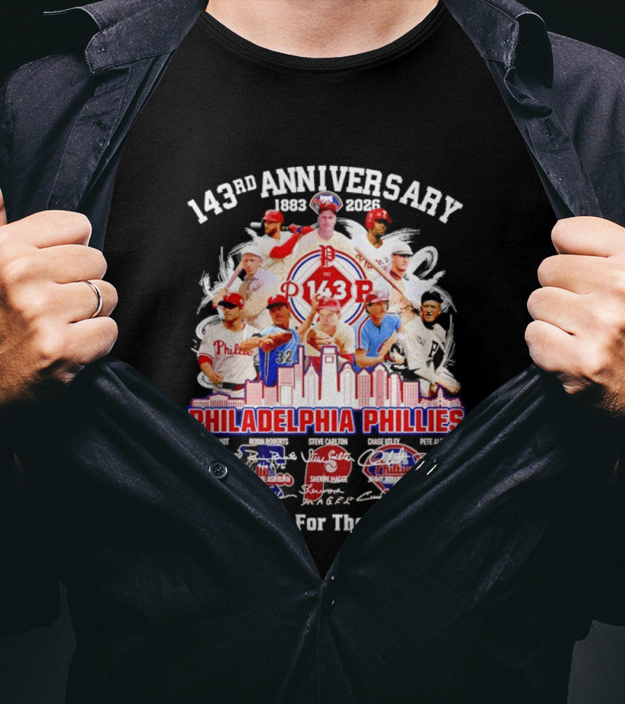 143rd Anniversary 1883 2026 Philadelphia Phillies Players City Skyline Thank You For The Memories T-Shirt