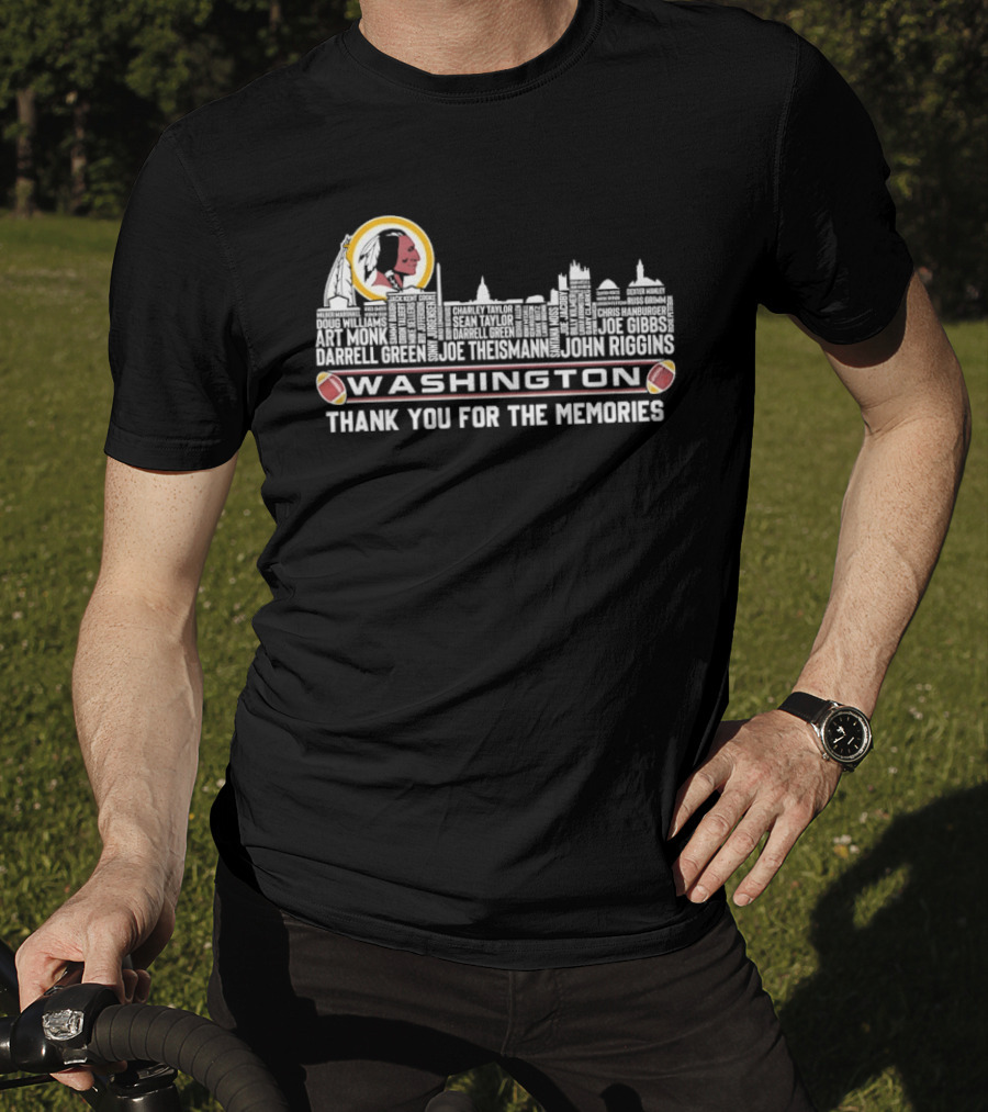 Washington Redskins Player Names City Skyline Thank You For The Memories T-Shirt