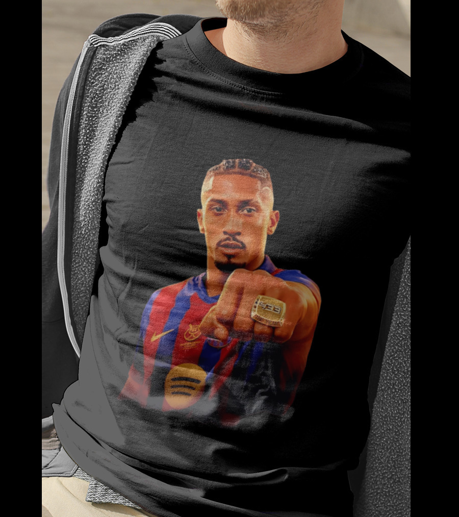 Raphinha Barcelona Brazil Player Ring La Liga Collage T-Shirt