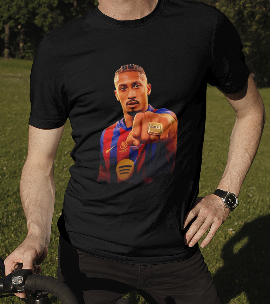 Raphinha Barcelona Brazil Player Ring La Liga Collage T-Shirt