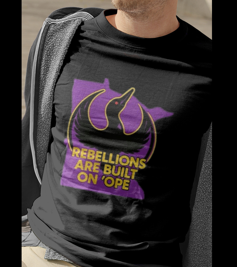 Rebellions Are Built On 'Ope Minnesota Purple Map Black Bird T-Shirt
