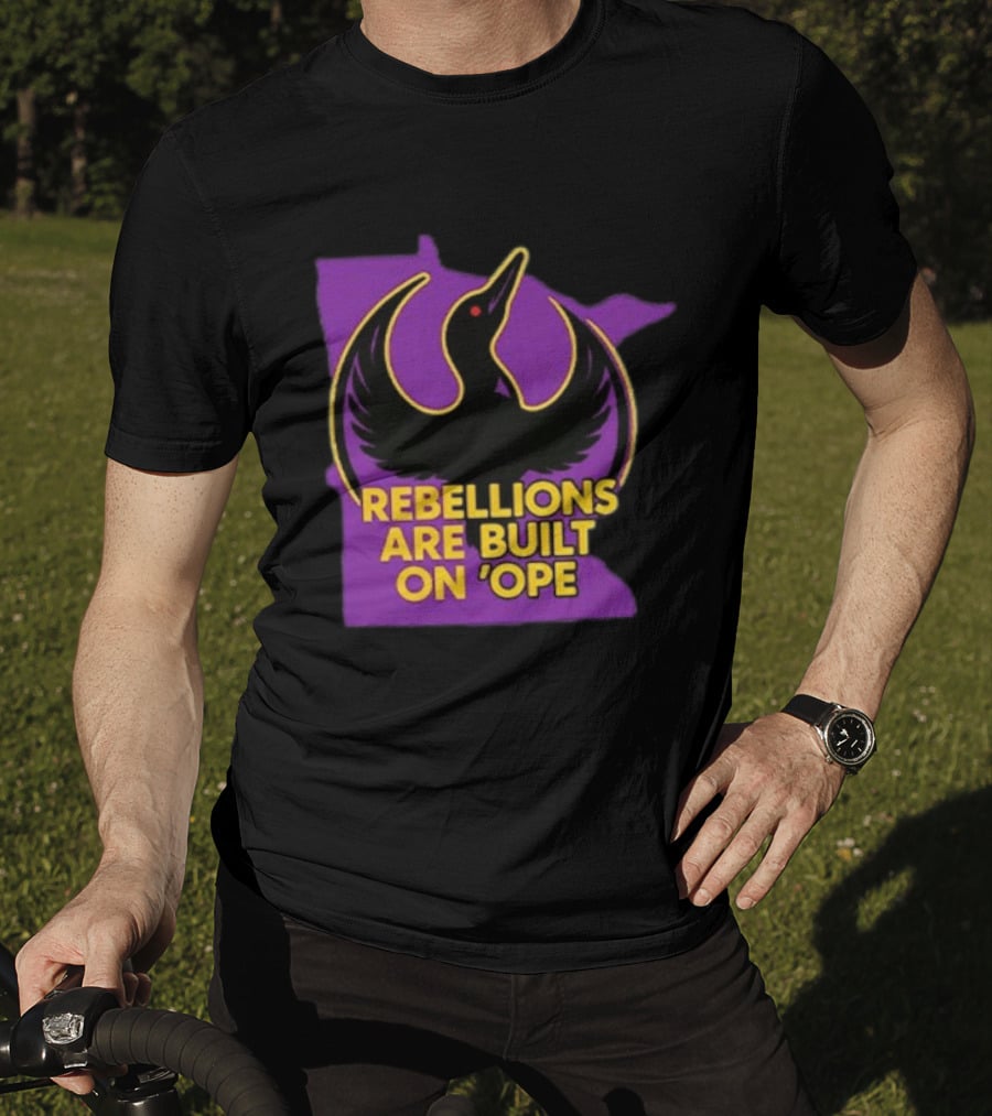Rebellions Are Built On 'Ope Minnesota Purple Map Black Bird T-Shirt
