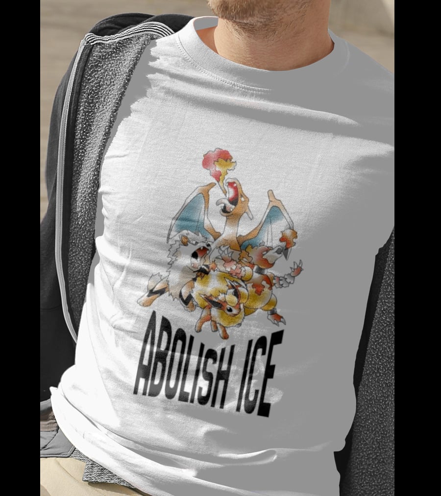 Abolish ICE Pokémon Characters Charizard Blastoise Pikachu Protest T-Shirt