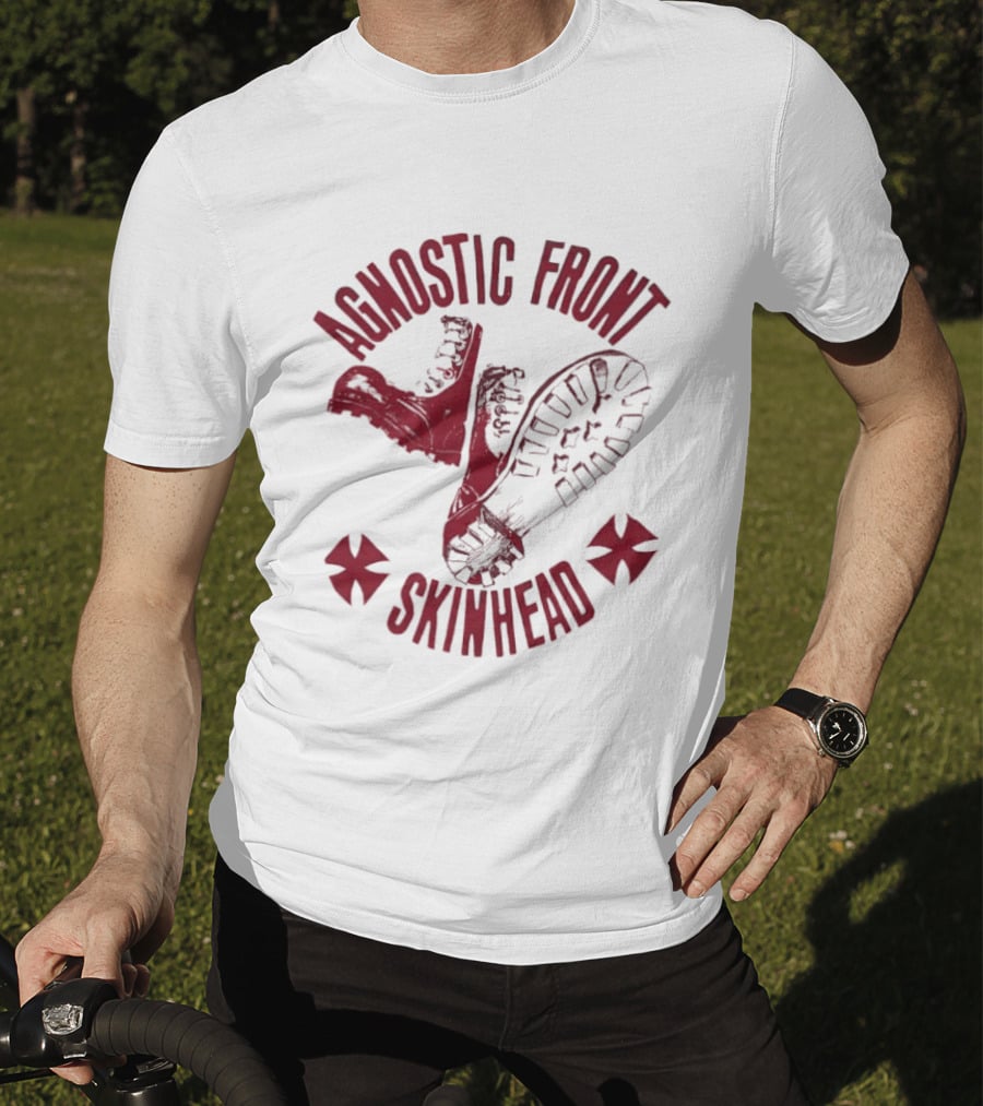 Agnostic Front Skinhead Boot Symbol Cross T-Shirt