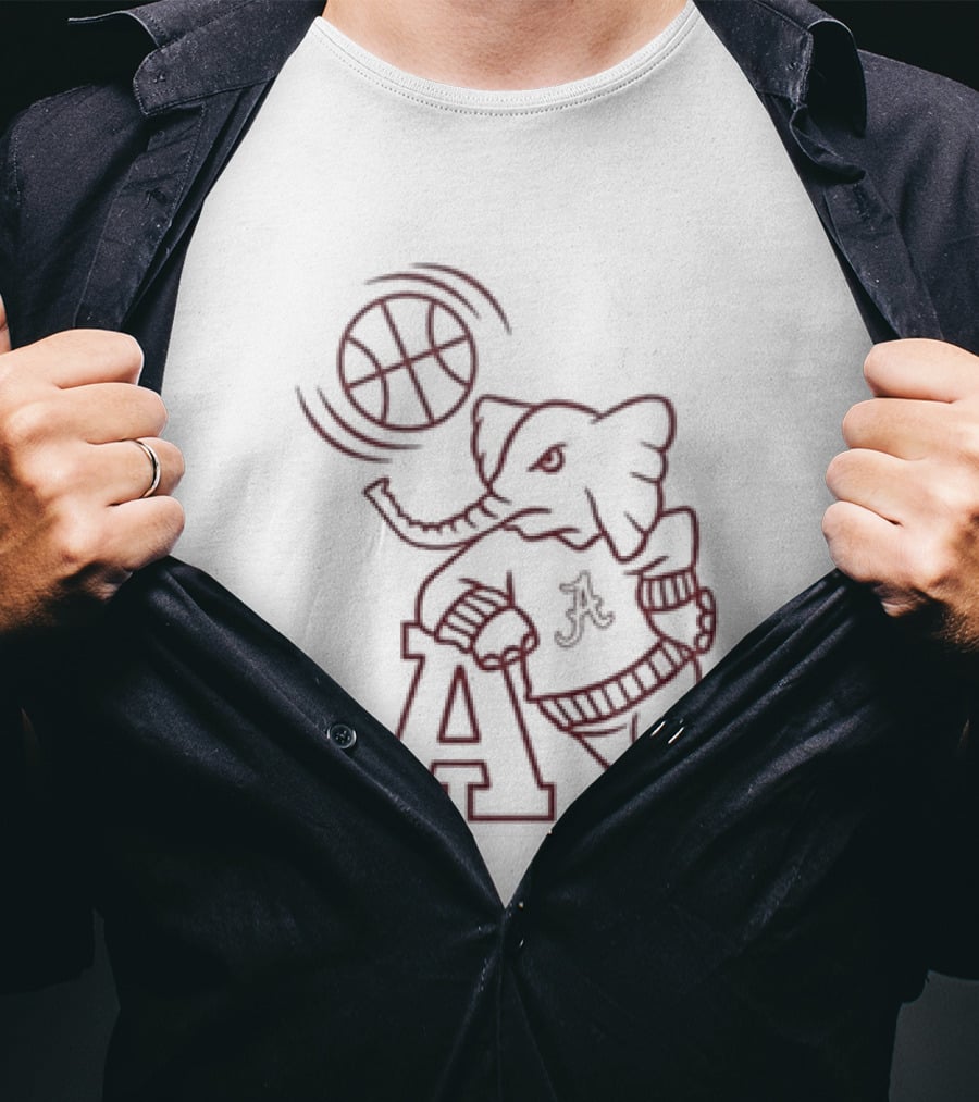 Alabama Crimson Tide Big Al Basketball White Out 2026 Game Night T-Shirt