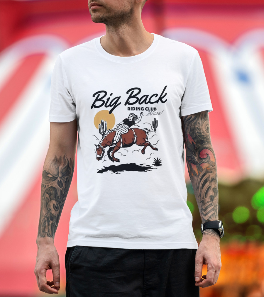 Big Back Riding Club Whoa Western Desert Scene T-Shirt