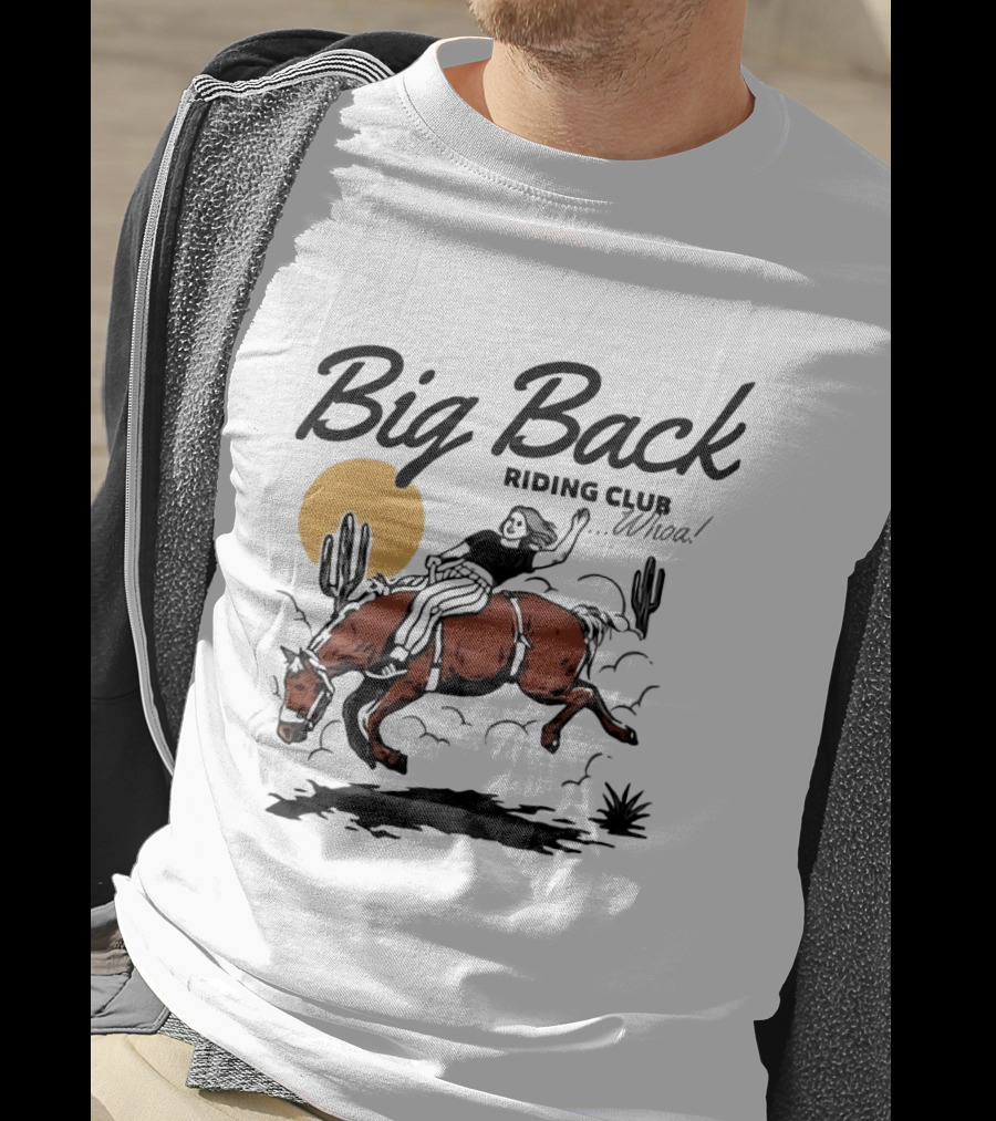 Big Back Riding Club Whoa Western Desert Scene T-Shirt