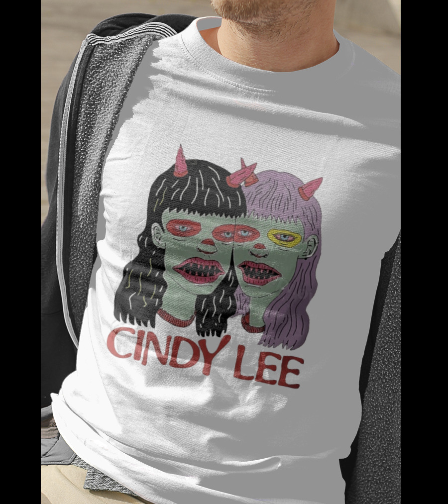 Cindy Lee Two Face Horned Creature Horror T-Shirt