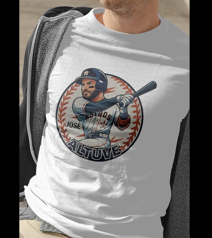 Houston Astros José Altuve Baseball Caricature T-Shirt