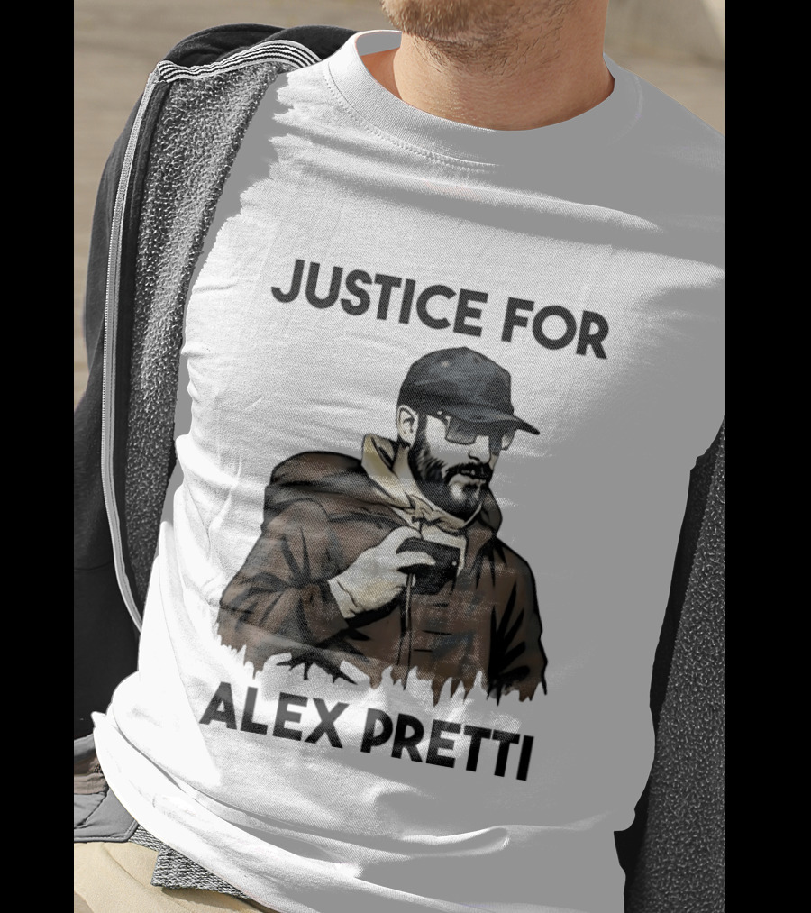 Justice For Alex Pretti Black Cap And Coffee Cup T-Shirt