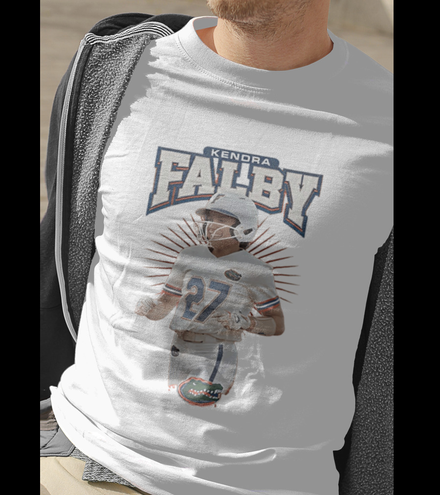 Kendra Falby Florida Softball NCAA Gators Number 27 Caricature T-Shirt