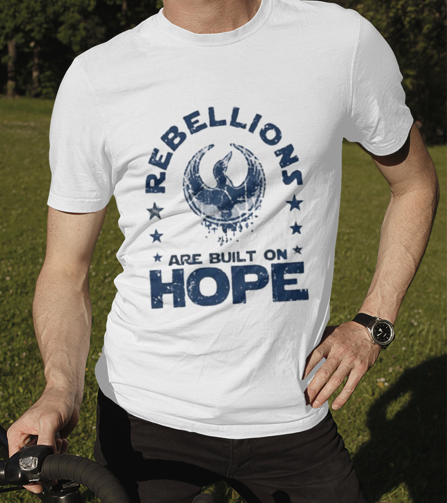 Rebellions Are Built On Hope Blue Distressed Star Wars Rebel Alliance T-Shirt