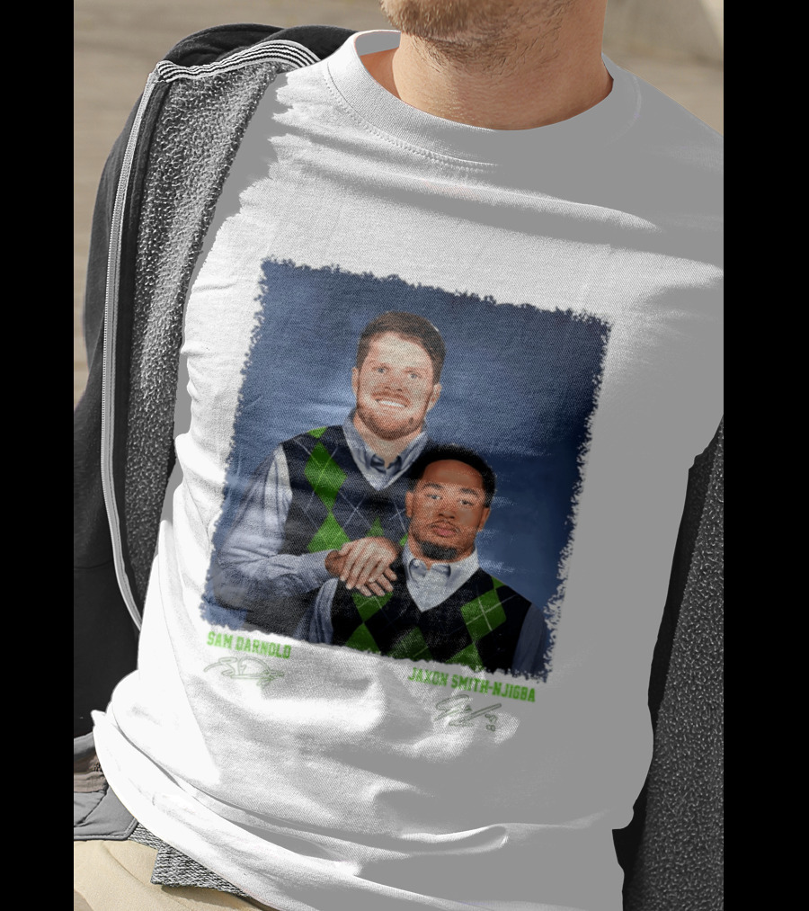 Sam Darnold Jaxon Smith Njigba Seattle Seahawks Step Brothers Football T-Shirt