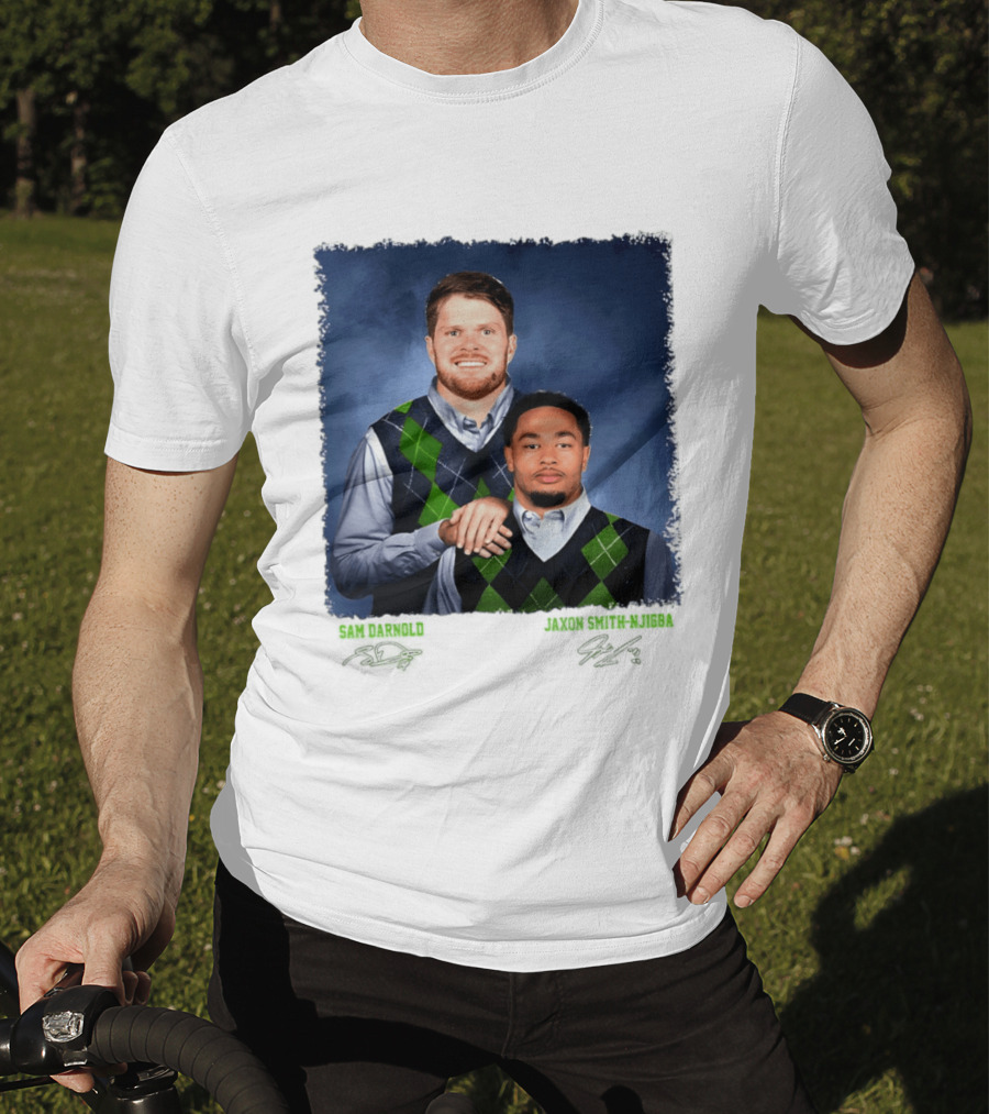 Sam Darnold Jaxon Smith Njigba Seattle Seahawks Step Brothers Football T-Shirt