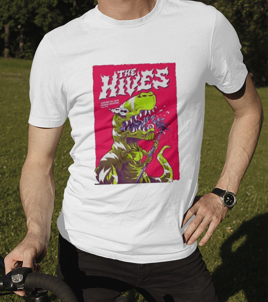 The Hives Live In Lima Peru January 25 2026 Estadio Nacional Dinosaur T-Shirt