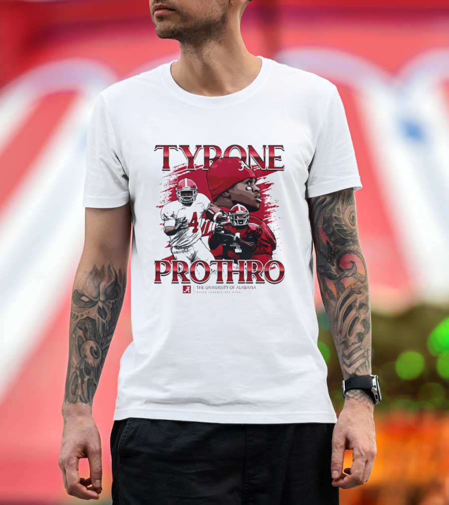 Tyrone Prothro University of Alabama Football Icon NCAA Legends T-Shirt