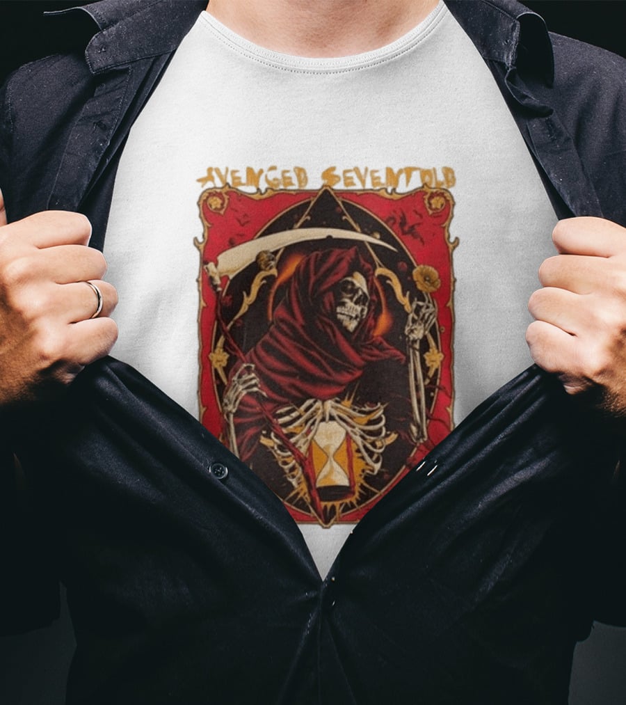 Avenged Sevenfold Skeleton Hourglass Scythe T-Shirt